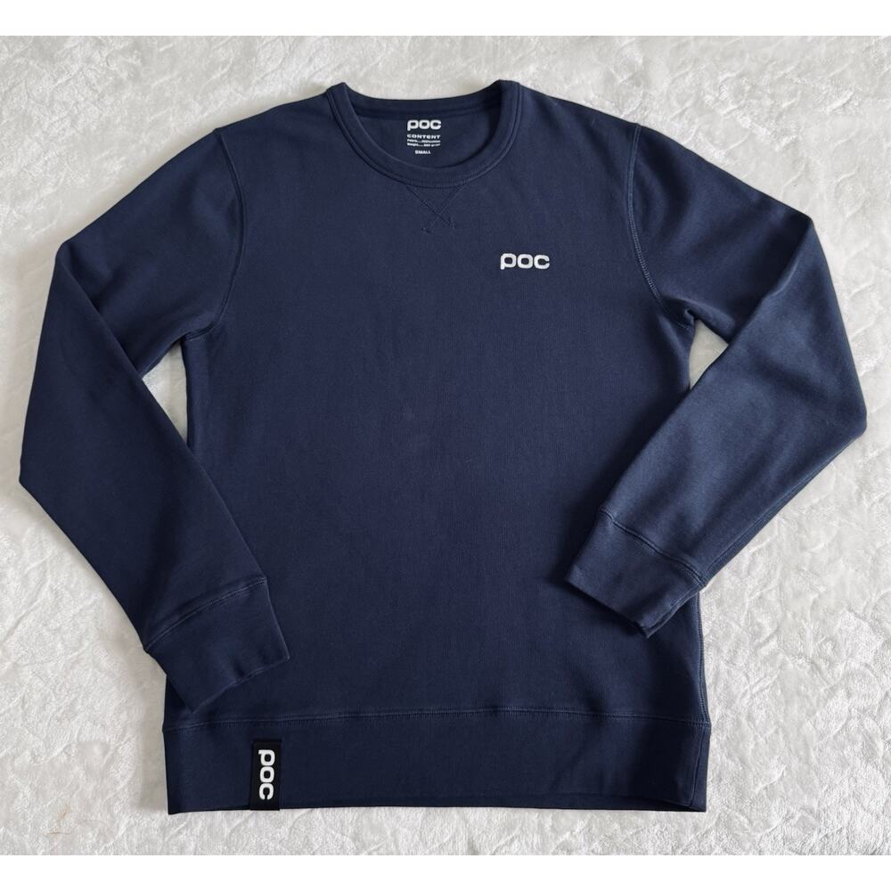 POC Men’s Size S CREW NECK SWEATER Sweatshirt Navy Blue 100% Organic Cotton